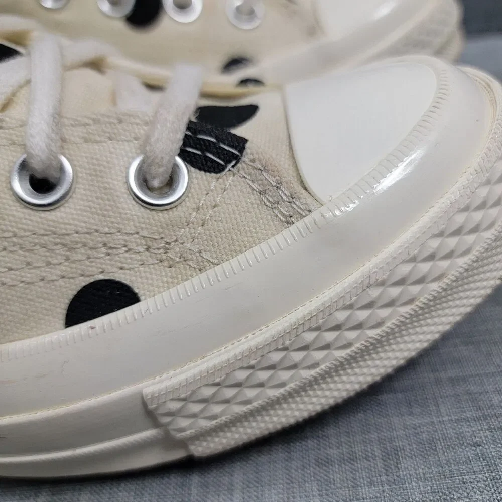 Converse Comme des Garcons PLAY Chuck 70 High Top Polka Dot Cream Wo's 9 Mens 7